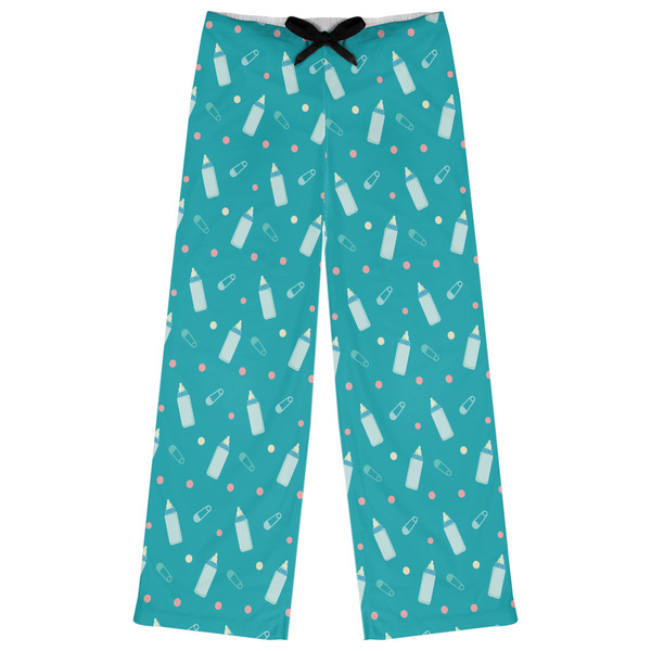 Custom Baby Shower Womens Pajama Pants - L