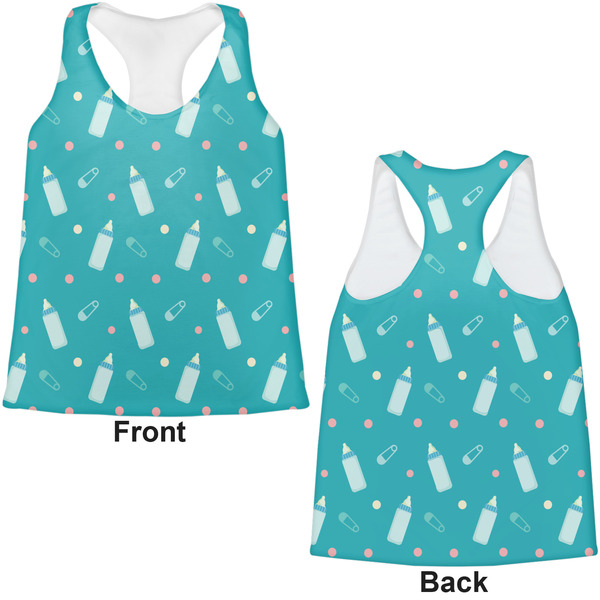 Baby Shower Womens Racerback Tank Tops - Medium - Front and Back