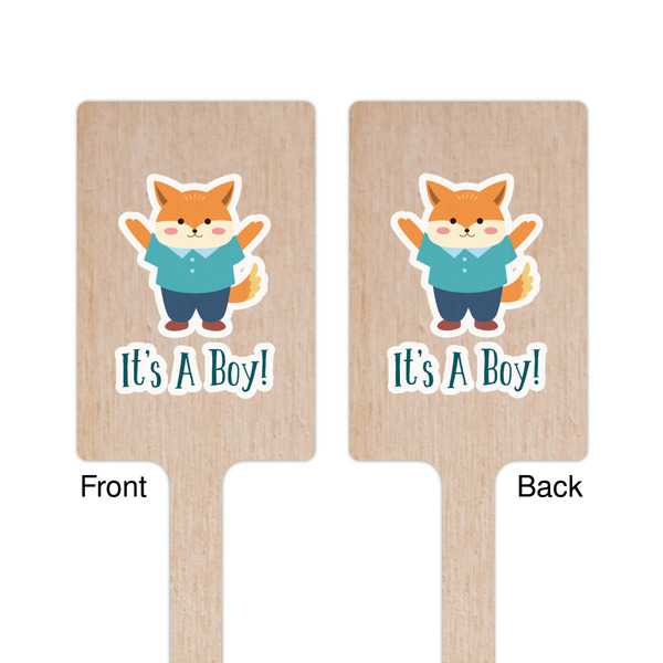 Baby Shower Wooden 6.25" Stir Stick - Rectangular - Double Sided - Front & Back