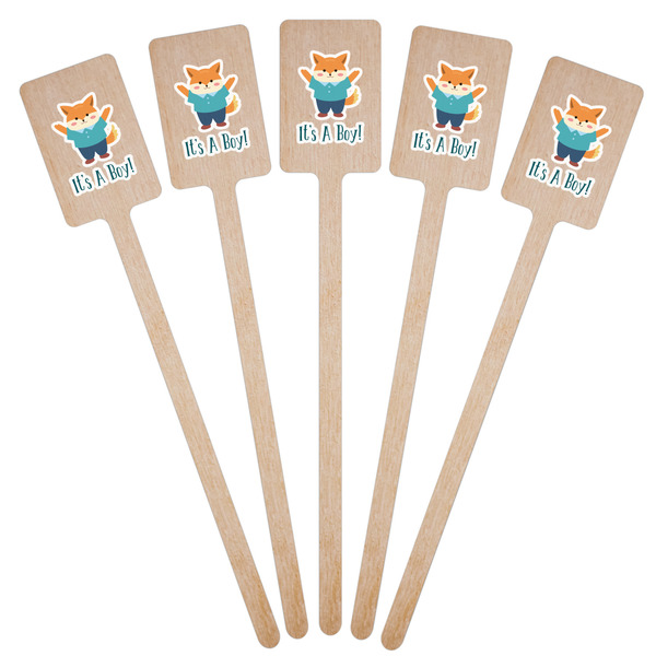 Baby Shower Wooden 6.25" Stir Stick - Rectangular - Fan View