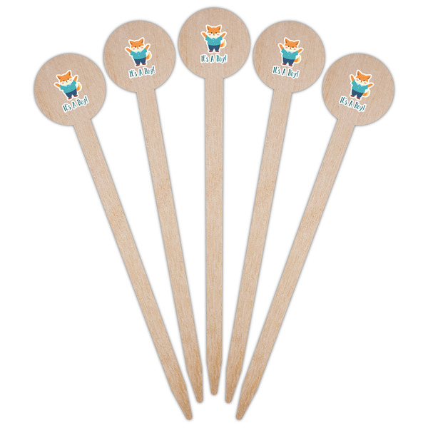 Baby Shower Wooden 6" Food Pick - Round - Fan View