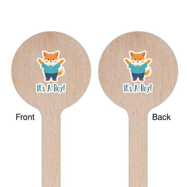 Baby Shower Wooden 6" Stir Stick - Round - Double Sided - Front & Back