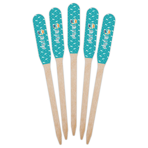 Baby Shower Wooden Food Pick - Paddle - Fan View