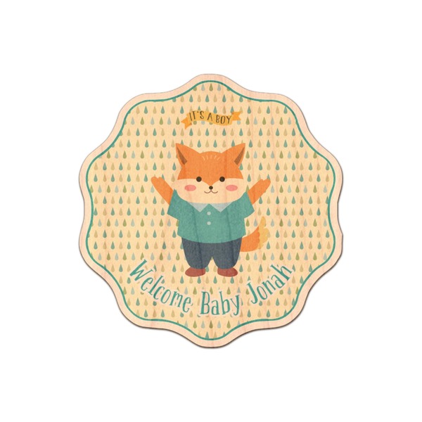 Custom Baby Shower Genuine Maple or Cherry Wood Sticker (Personalized)