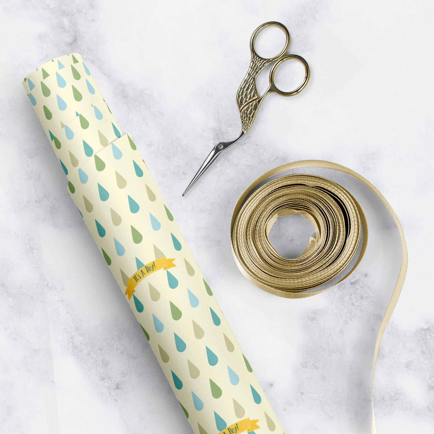 Baby Shower Wrapping Paper Roll Small YouCustomizeIt