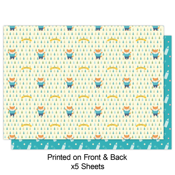 Baby Shower Wrapping Paper Sheet - Double Sided - Front