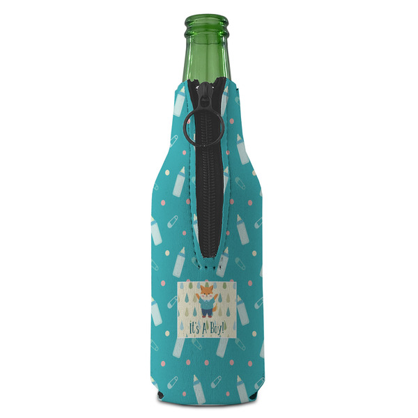 Baby Shower Zipper Bottle Cooler - BACK (bottle)