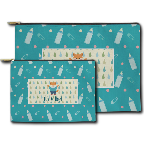 Baby Shower Zippered Pouches - Size Comparison