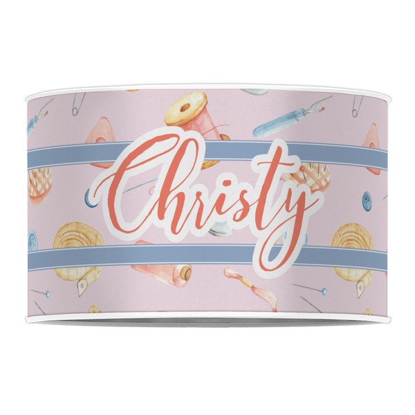 Sewing Time 12" Drum Lampshade - FRONT (Poly Film)