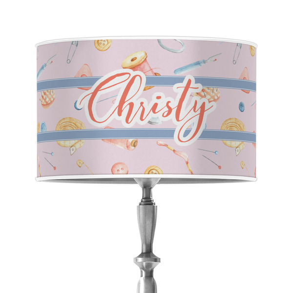Custom Sewing Time 12" Drum Lamp Shade - Poly-film (Personalized)