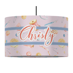 Sewing Time 12" Drum Pendant Lamp - Fabric (Personalized)