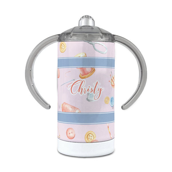 Custom Sewing Time 12 oz Stainless Steel Sippy Cup (Personalized)