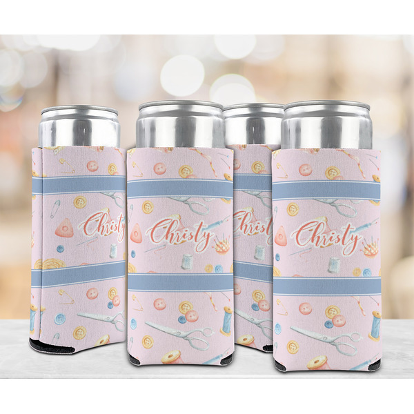 Sewing Time 12oz Tall Can Sleeve - Set of 4 - LIFESTYLE