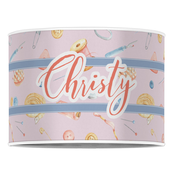 Sewing Time 16" Drum Lampshade - FRONT (Poly Film)