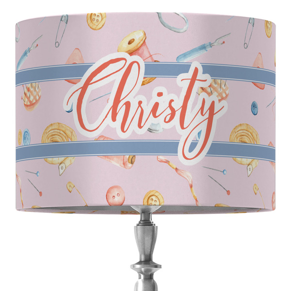 Custom Sewing Time 16" Drum Lamp Shade - Fabric (Personalized)