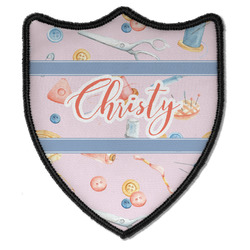 Sewing Time Iron On Shield Patch B w/ Name or Text