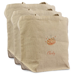 Sewing Time Reusable Cotton Grocery Bags - Set of 3 (Personalized)