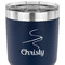 Sewing Time 30 oz Stainless Steel Ringneck Tumbler - Navy - CLOSE UP