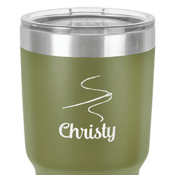 Sewing Time 30 oz Stainless Steel Tumbler - Olive - Double-Sided (Personalized)