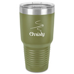 Sewing Time 30 oz Stainless Steel Tumbler - Olive - Single-Sided (Personalized)