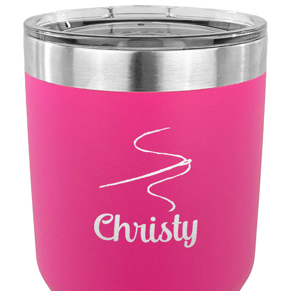 Sewing Time 30 oz Stainless Steel Ringneck Tumbler - Pink - CLOSE UP