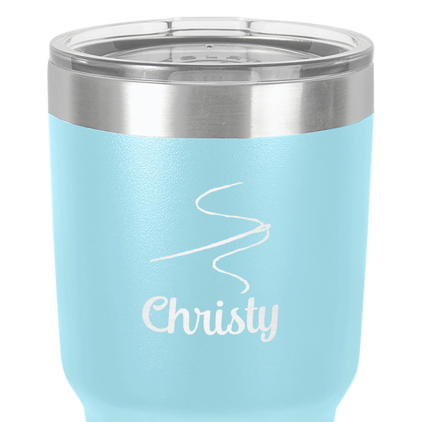 Sewing Time 30 oz Stainless Steel Ringneck Tumbler - Teal - Close Up