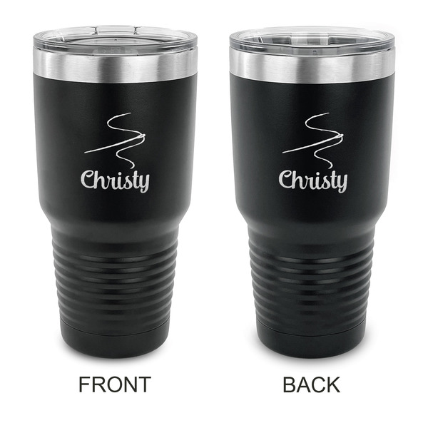 Custom Sewing Time 30 oz Stainless Steel Tumbler - Black - Double Sided (Personalized)