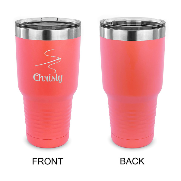 Sewing Time 30 oz Stainless Steel Ringneck Tumblers - Coral - Single Sided - APPROVAL