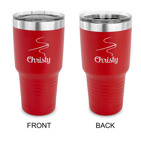 Custom Sewing Time 30 oz Stainless Steel Tumbler - Red - Double Sided (Personalized)