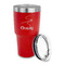 Sewing Time 30 oz Stainless Steel Ringneck Tumblers - Red - LID OFF