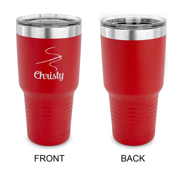 Sewing Time 30 oz Stainless Steel Ringneck Tumblers - Red - Single Sided - APPROVAL