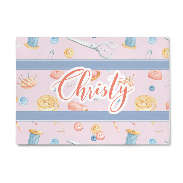 Custom Sewing Time 4' x 6' Indoor Area Rug (Personalized)