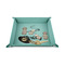 Sewing Time 6" x 6" Teal Leatherette Snap Up Tray - STYLED