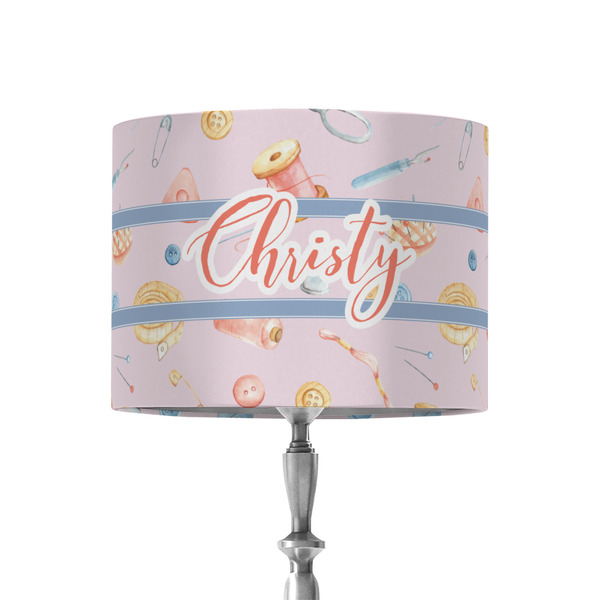 Custom Sewing Time 8" Drum Lamp Shade - Fabric (Personalized)