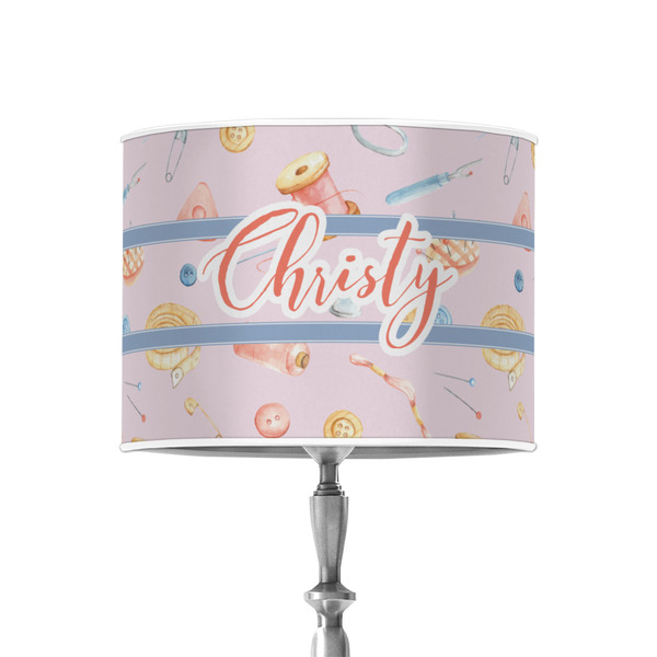 Custom Sewing Time 8" Drum Lamp Shade - Poly-film (Personalized)