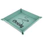 Sewing Time 9" x 9" Teal Faux Leather Valet Tray (Personalized)