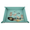 Sewing Time 9" x 9" Teal Leatherette Snap Up Tray - STYLED
