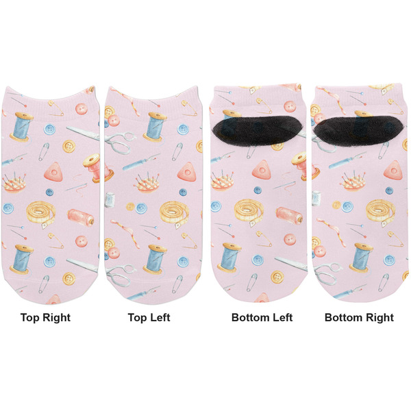 Sewing Time Adult Ankle Socks - Double Pair - Front and Back - Apvl