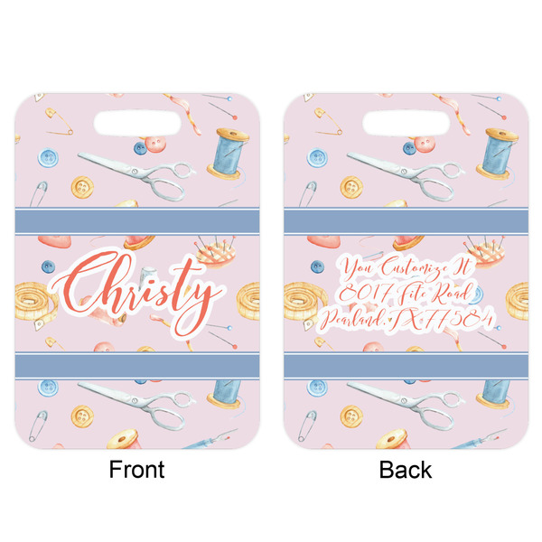 Sewing Time Aluminum Luggage Tag (Front + Back)