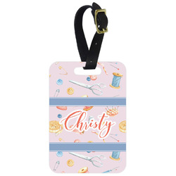 Sewing Time Metal Luggage Tag w/ Name or Text