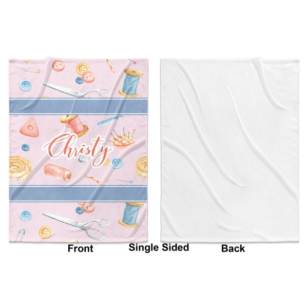 Sewing Time Baby Blanket (Single Sided - Printed Front, White Back)