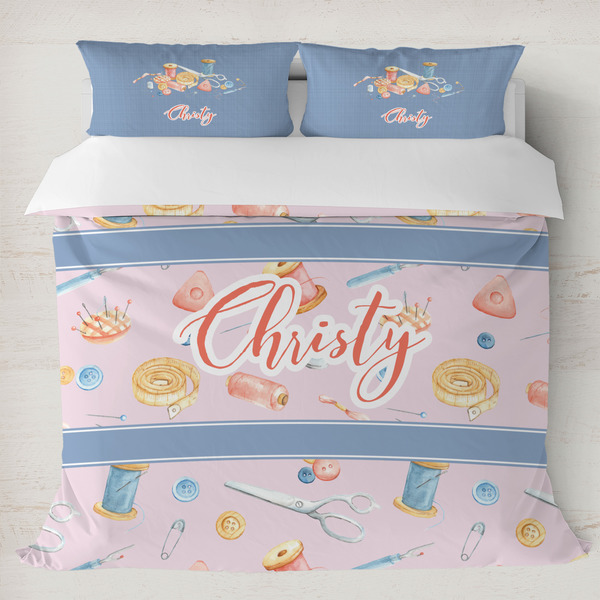 Custom Sewing Time Duvet Cover Set - King (Personalized)