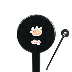 Sewing Time 7" Round Plastic Stir Sticks - Black - Single Sided (Personalized)
