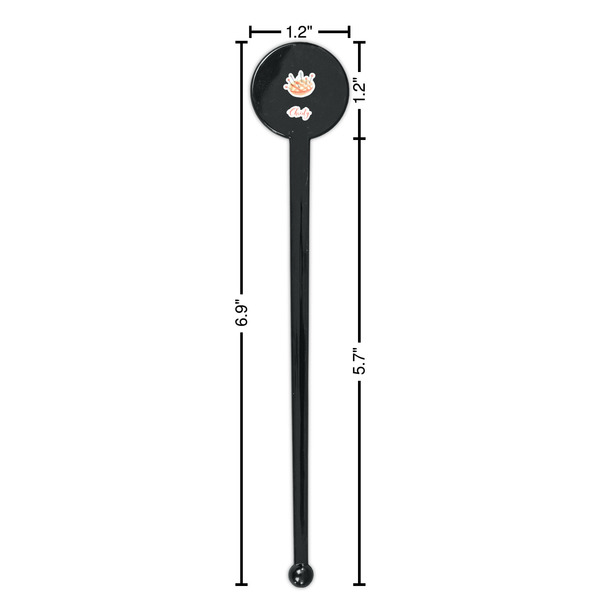 Sewing Time Black Plastic 7" Stir Stick - Round - Dimensions