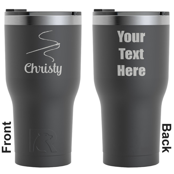 Custom Sewing Time RTIC Tumbler - Black - Engraved Front & Back (Personalized)