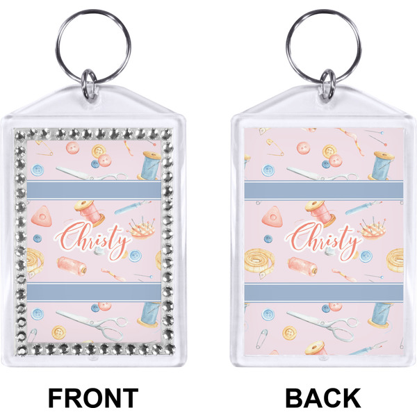 Sewing Time Bling Keychain (Front + Back)
