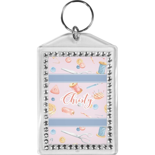 Custom Sewing Time Bling Keychain (Personalized)