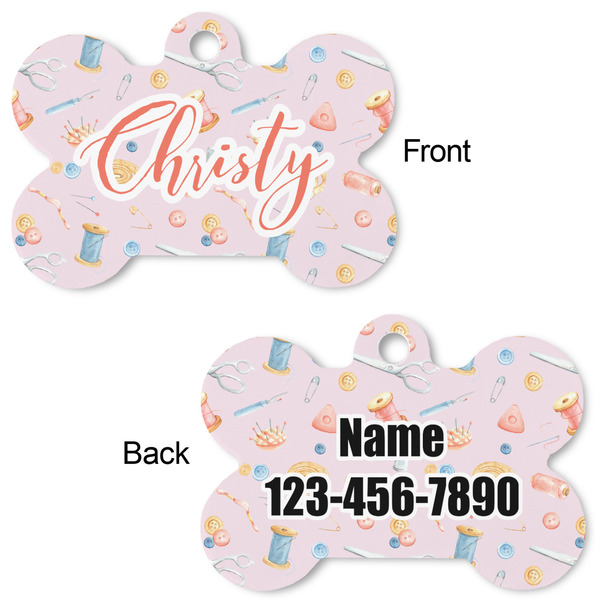 Sewing Time Bone Shaped Dog ID Tag - Large - Approval