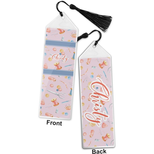 Sewing Time Bookmark with tassel - Front and Back