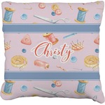 Sewing Time Faux-Linen Throw Pillow 18" (Personalized)